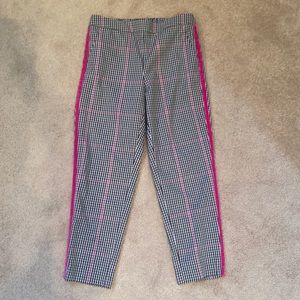 Banana Republic Pull On Pant Small Hayden Pink Black Plaid